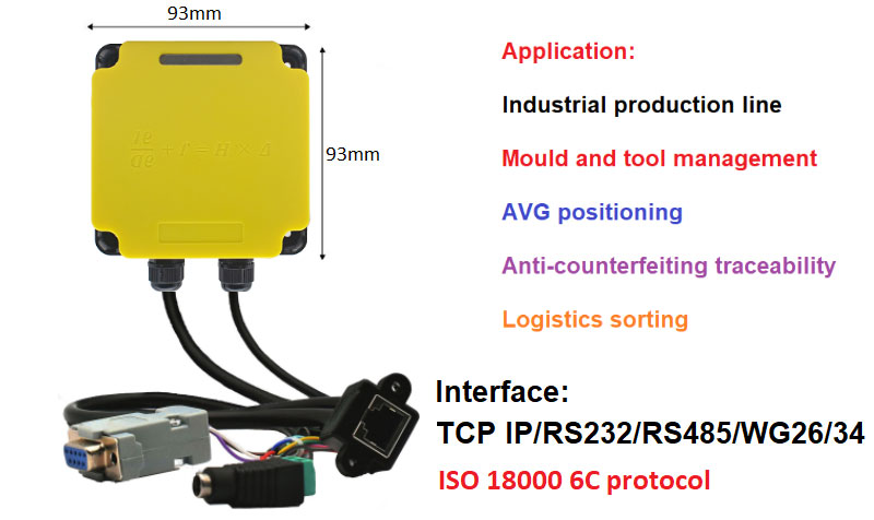 RFID Industrial Reader Modbus ceangailte PLC UHF RFID 915M bainistíocht líne táirgeachta uile-i-amháin 7