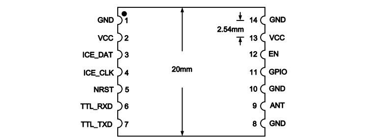 Modúl léitheoir/scríbhneoir RFID beag le tógtha isteach leabaithe UHF RFID cárta léitheoireacht chumhacht 26dbm minicíocht 915mhz 7 