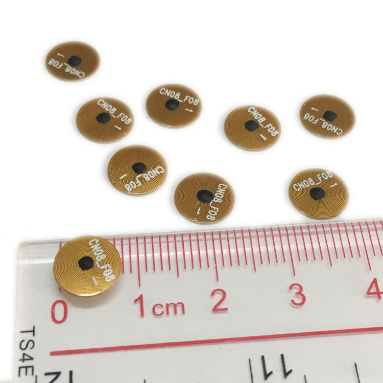 Solúbtha FPC lipéad leictreonach trastomhas 8MM jewelry sliseanna pacáistiú lipéad frith-ghóchumtha roghnach lipéad frith-mhiotail NFC 3 